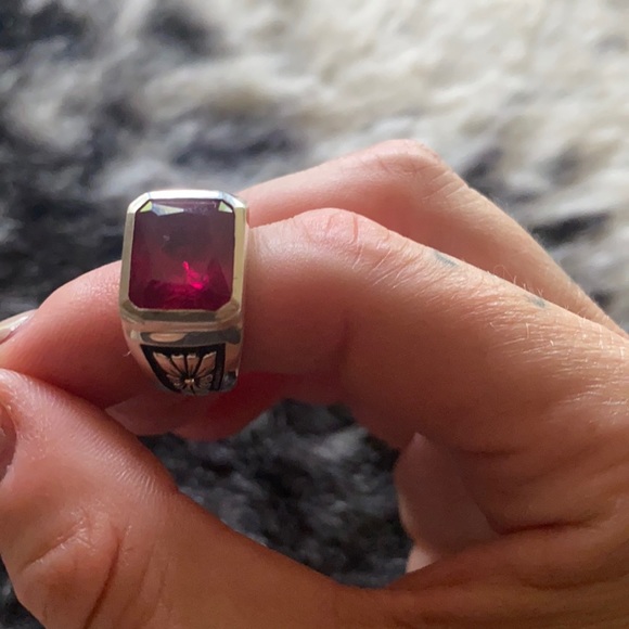 Midnight Ruby Ring by Maple Co - Picture 3 of 3